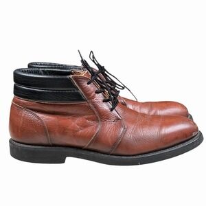 Mason Shoe Men's Brown Leather Ankle Boots Size 10 D Lace-Up Casual Workwear